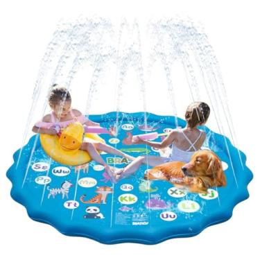 Imagem de Piscina Infantil Splash Pad, para Brincar e Aprender, Brinquedo Aquático ao Ar Livre para Crianças, da A à Z Piscina ao Ar Livre (170 cm)