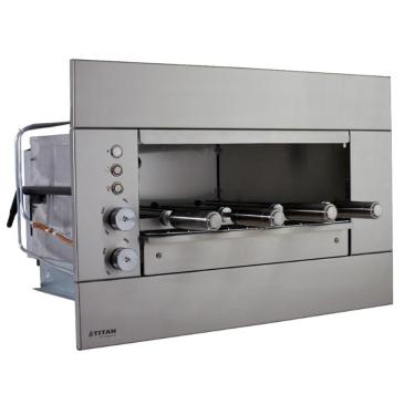 Imagem de Churrasqueira A Gás Natural De Embutir Titan Prime Suprema 4 Espetos Rotativos 127v