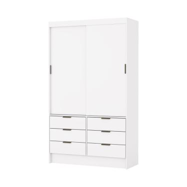 Imagem de Guarda Roupa Sevilha 2 Portas De Correr Sem Espelho Carioca Moveis Branco