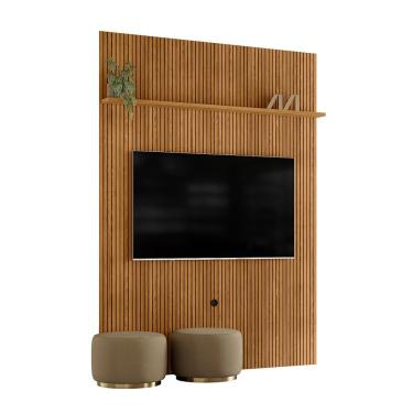 Imagem de Painel Tv 65 Pol 179cm Ripado Para Sala Valen Cumaru M20 - D'rossi