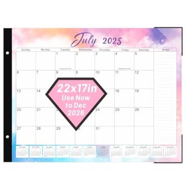 Imagem de Calendário de mesa grande 2025-2026, 55 x 43 cm, 18 meses, julho de 2025 a dezembro de 2026, adequado para casa, escola ou escritório, calendário de planejamento mensal