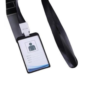 Imagem de Porta-cartão de identificação, porta-crachá – etiqueta de nome banhada para escritório, presentes de empresa, elogios de funcionários (cinco cores disponíveis) (preto)