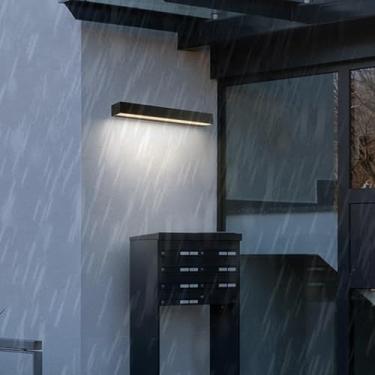 Imagem de GZZBMY Luzes de parede LED Externas IP65 à prova d'água Alumínio Lâmpada de parede externa Moderna Iluminação de parede de jardim longo Interior / Exterior para pátio Sala de estar Corredor Escada