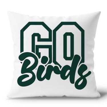 Imagem de DENDOFENGE Go Birds Capas de travesseiro 45 x 45 cm, decoração de quarto para sala de estar, quarto, sofá, fãs de futebol, presentes para homens