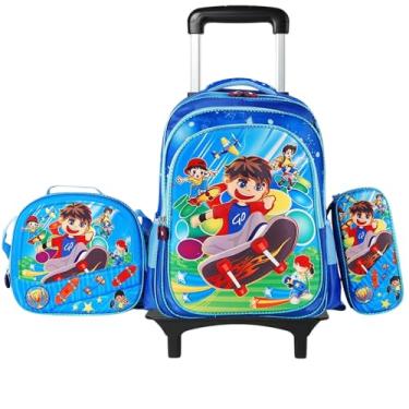 Imagem de Mochila Rodinha Infantil Masculina Feminina Escolar Juvenil Reforçada crianças menino e menina(Skate Menino)