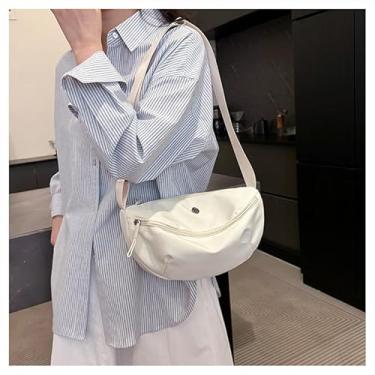 Imagem de Pochete transversal para mulheres, bolsa de cintura casual ajustável, moderna, bolsa de cinto para trilhas, corridas, viagens, Branco, Branca