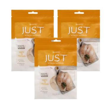 Imagem de Kit Petisco Just Peito de Frango Caes Gatos 75g 3 unidades - GERMANHAR