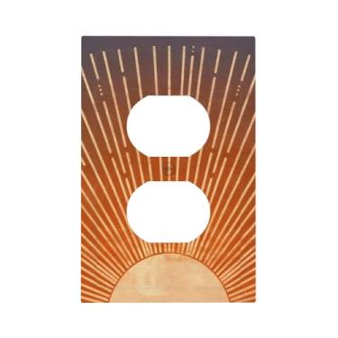 Imagem de Capas decorativas para interruptores de luz, Boho Sun, 1 Gang Single Duplex Outlet Wall Plate Placa Elétrica