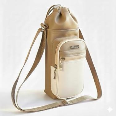Imagem de Bolsa Térmica (BEGE COM MARFIM) GALANTE para Garrafa de 1,5 LITROS ml em Couro Sintético - Coleção Cores VERÃO 2026