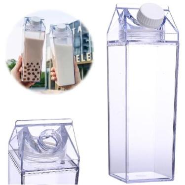Imagem de 2 Garrafas em Acrílico 1L Tampa Kit para Água Suco Leite - Ami