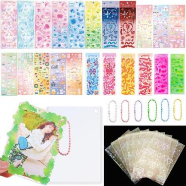 Imagem de Kit protetor de cartão fotográfico DIY Lora Rossie com 50 mangas e ade
