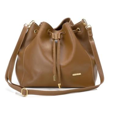 Imagem de Bolsa Feminina Saco Transversal Couro Sifra (CARAMELO)