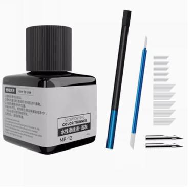 Imagem de MP-10~MP-29 40 g Tinta de revestimento à base de água para painel de tinta de construção de modelos, cor de destaque de linha (Hobby Tools) (MP-12 + MP-01B +MP-02B)