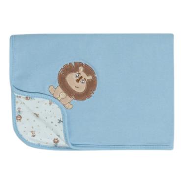 Imagem de Manta Bebê em Malha Suedine Amigos no Safari Azul - Hug