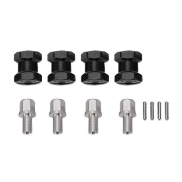 Imagem de RiToEasysports Peças RC, 4 Peças de Cubos Hexagonais de Latão RC, Adaptadores de Unidade Sextavada de Roda de 15 Mm Com Tração Aprimorada para Substituição de Esteira Rolante SCX10 1/10 (BLACK)