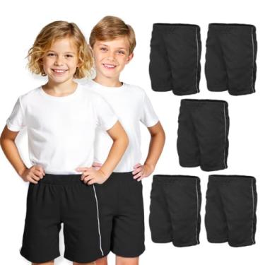 Imagem de Kit 5 Bermuda Helanca Infantil Preta Tamanho 08