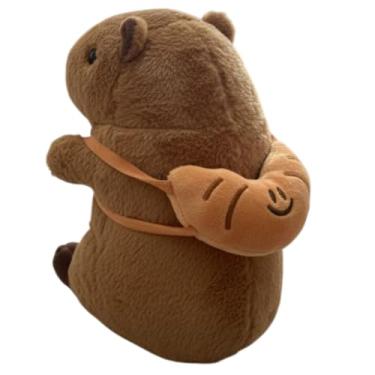 Imagem de Capivara de Pelúcia 23 cm – Bicho de Pelúcia Macio e Antialérgico Capybara filó Toys (Capivara Mochila Abacate)