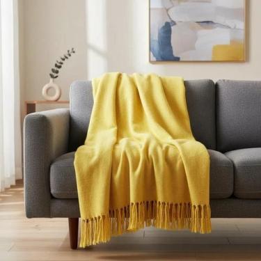 Imagem de Manta Para Sofá Em Algodão Amarelo Ouro Gigante 2,40 X 1,80 - New Shop