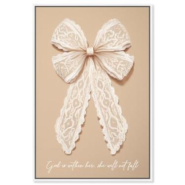 Imagem de God is with Her Lace Canvas Print Jesus Wall Art por Art Remedy, moldura branca, 50 x 76 cm