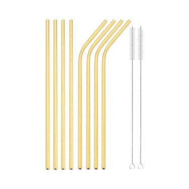 Imagem de Conjunto De Canudos De Metal Reutilizáveis Em Aço Inoxidável 304, Canu