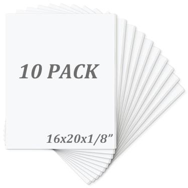 Imagem de Mat Board Center, pacote com 10 placas de espuma sem ácido, placas de espuma branca de 40,6 x 50,8 cm, 1/20.3 cm de espessura
