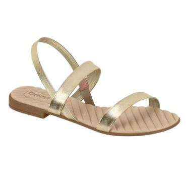 Imagem de Sandália Rasteira Beira Rio Conforto Feminina 8519.113 Cor:DouradoTama