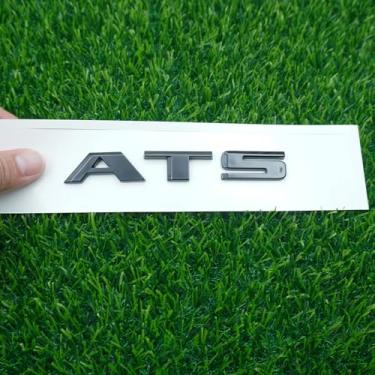 Imagem de 1 peça de emblema ATS traseiro porta-malas Decklid letra 3D crachá placa de identificação adesivos esportivos de substituição para ATS (preto brilhante)