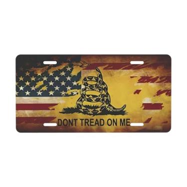 Imagem de Placa decorativa estilo retrô cobra bandeira americana. Placa de carro de metal. Etiqueta de vaidade. Placa de carro de alumínio Noverlty impermeável Colorfast 30 × 15 cm