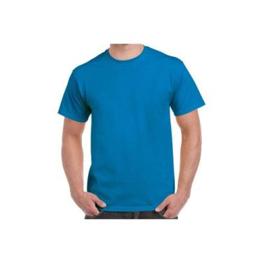 Imagem de Camiseta Gildan Basic de algodão azul turquesa para homens