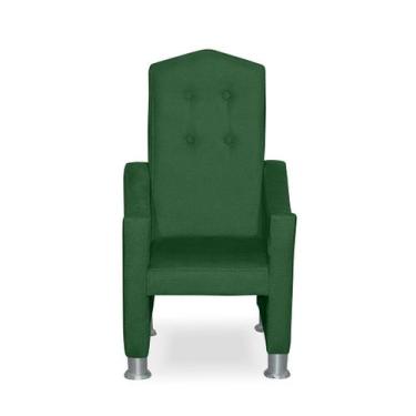 Imagem de Mini Cadeira Poltrona Infantil Troninho Decorativa Suede Verde - Kibar