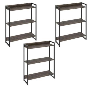 Imagem de Kit 3 Estantes Multiuso Industrial 3 Prateleiras Areta 104x80cm C01 Ca