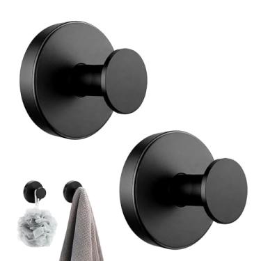 Imagem de ZoiNavyer Ganchos de ventosa para chuveiro, ganchos de ventosa resistentes para janela de vidro, ganchos de toalha para Hower, banheiro, porta de vidro, espelho, azulejo (preto, pacote com 2)
