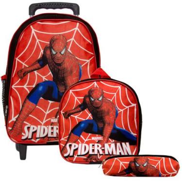 Imagem de Mochila Escolar Rodinha Homem Aranha com Lancheira Infantil - TOYS 2U
