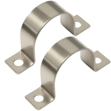 Imagem de PHITUODA Pacote com 14 braçadeiras de conduíte de aço inoxidável de 3,5 cm, braçadeiras de tubo em forma de U, clipes de fixação de 2 furos, alça universal para instalação de tubo ou cabo de fio