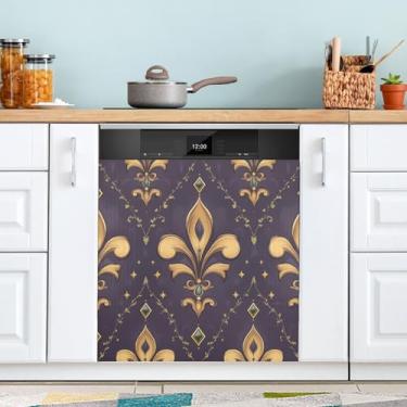 Imagem de ATTX Capa magnética para lava-louças Mardi Gras | Adesivo decorativo de eletrodomésticos de 58 x 66 cm para armários domésticos e eletrodomésticos (111)