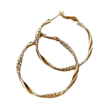 Imagem de Brincos De Argola Em Cobre Banhado a Ouro 18K Com Design De Gota d'Águ