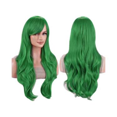 Imagem de Peruca Sintética Colorida De 70cm Com Ondas E Franja Para Mulheres, Fa