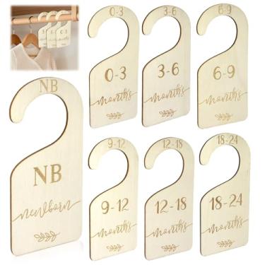 Imagem de 7 divisórias de armário de bebê para organizador de roupas, adorável organizador de cabide de bebê de recém-nascido a 24 meses para decoração bonita de berçário