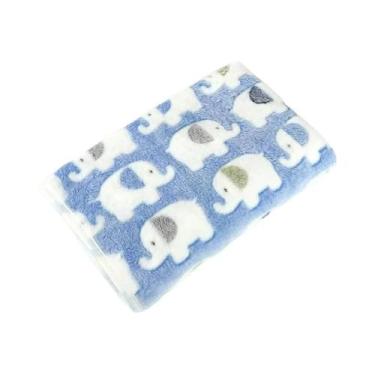 Imagem de Cobertor De Bebê Em Forma De Elefante, Cartoon, De Veludo Coral, Dupla