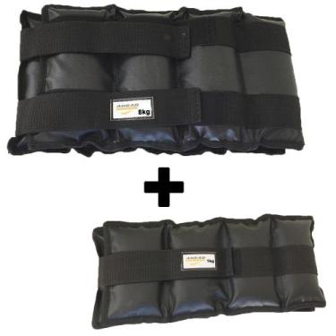Imagem de Kit Caneleira 8kg  1kg Par de Peso para Treino  Nylon 600 - Ahead Spor