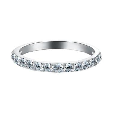 Imagem de Aliança De Casamento Empilhável Feminina Em Prata Esterlina 925 Com Mo