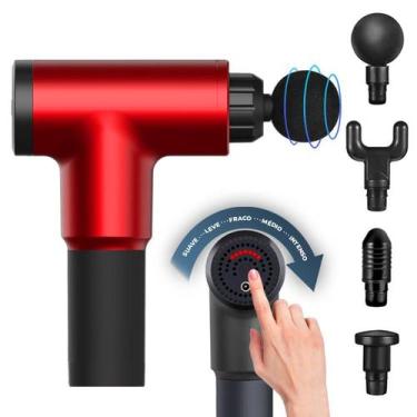 Imagem de Massageador Muscular Pistola Elétrico Portátil Sem Fio - Boden, Vermel