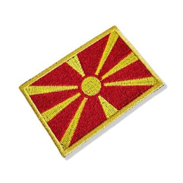 Imagem de BP0417-001 Bandeira Macêdonia do Norte Patch Bordado 7,5x5,0cm - Autên