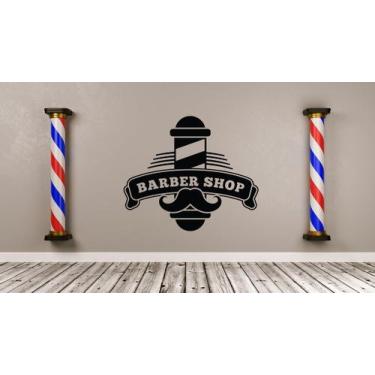 Imagem de Adesivo de parede decorativo barbearia, cabeleireiro - Ambiente Dekora