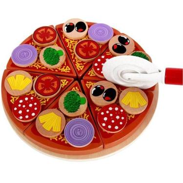 Imagem de Brinquedo para cortar pizza, conjunto educacional de cogumelos de made