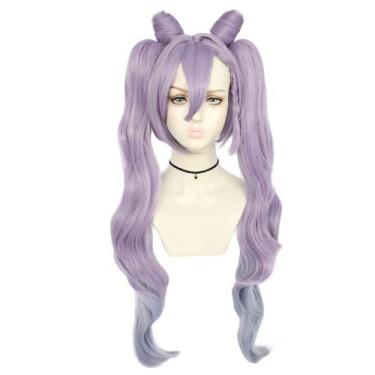Imagem de Peruca Genshins Impacts Keqing, fantasia sintética de festa de anime -