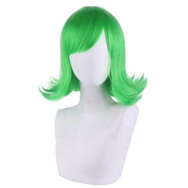 Imagem de Peruca de cosplay verde em camadas curtas sintéticas para mulheres e h