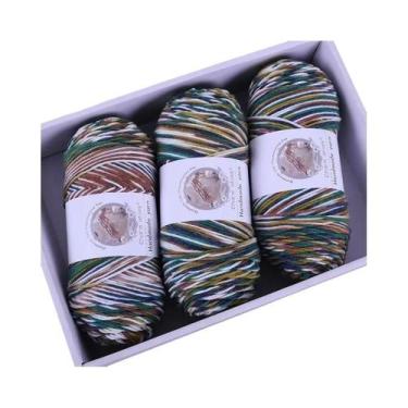 Imagem de Fio De Lã Colorido Em Gradiente Arco-Íris 360g, Espessura Média, Para 