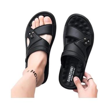 Imagem de Sandálias De Verão Respiráveis Para Homens, Calçados De Praia De Couro