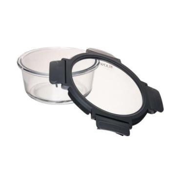 Imagem de Pote Hermético com Tampa Cinza 400ml Vidro Borossilicato - Wolff